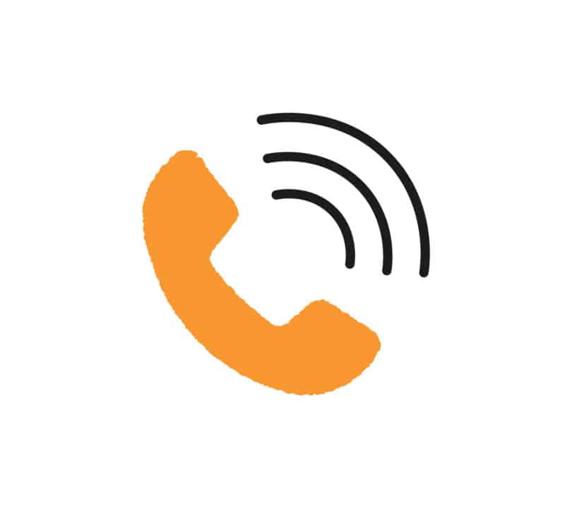 Orange telephone icon