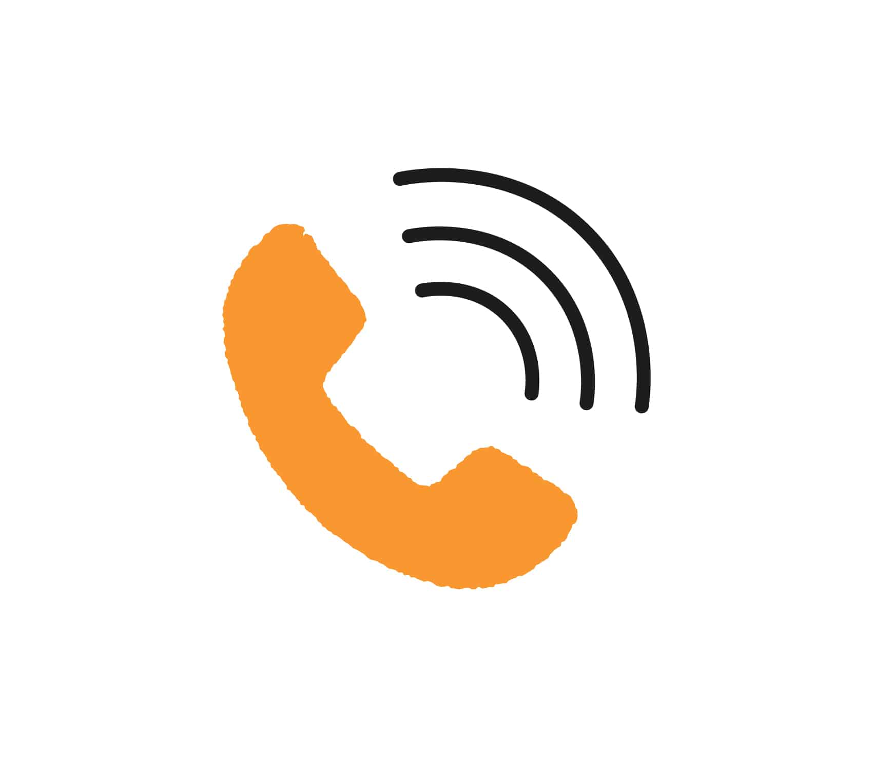 Orange telephone icon