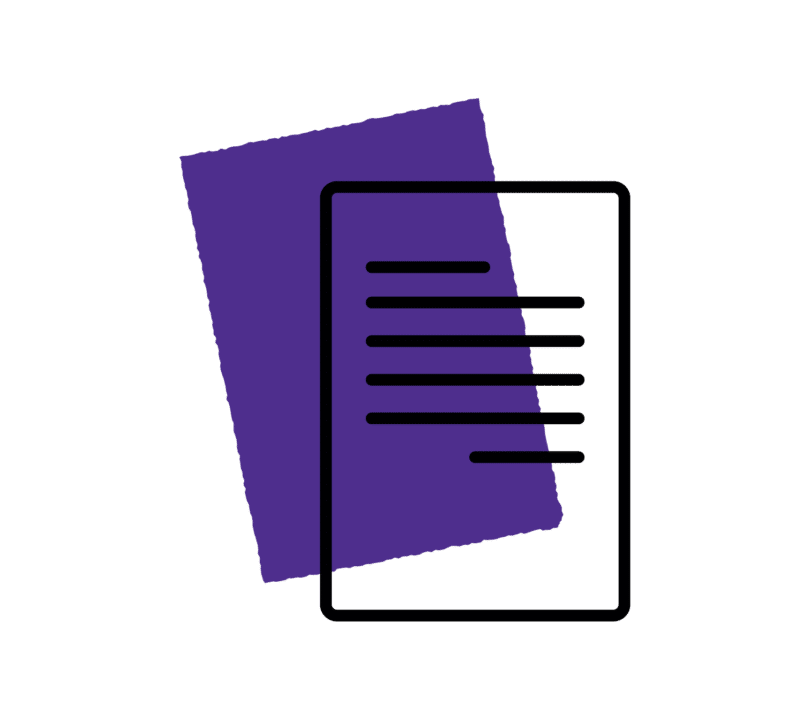 Icon of paper in purple