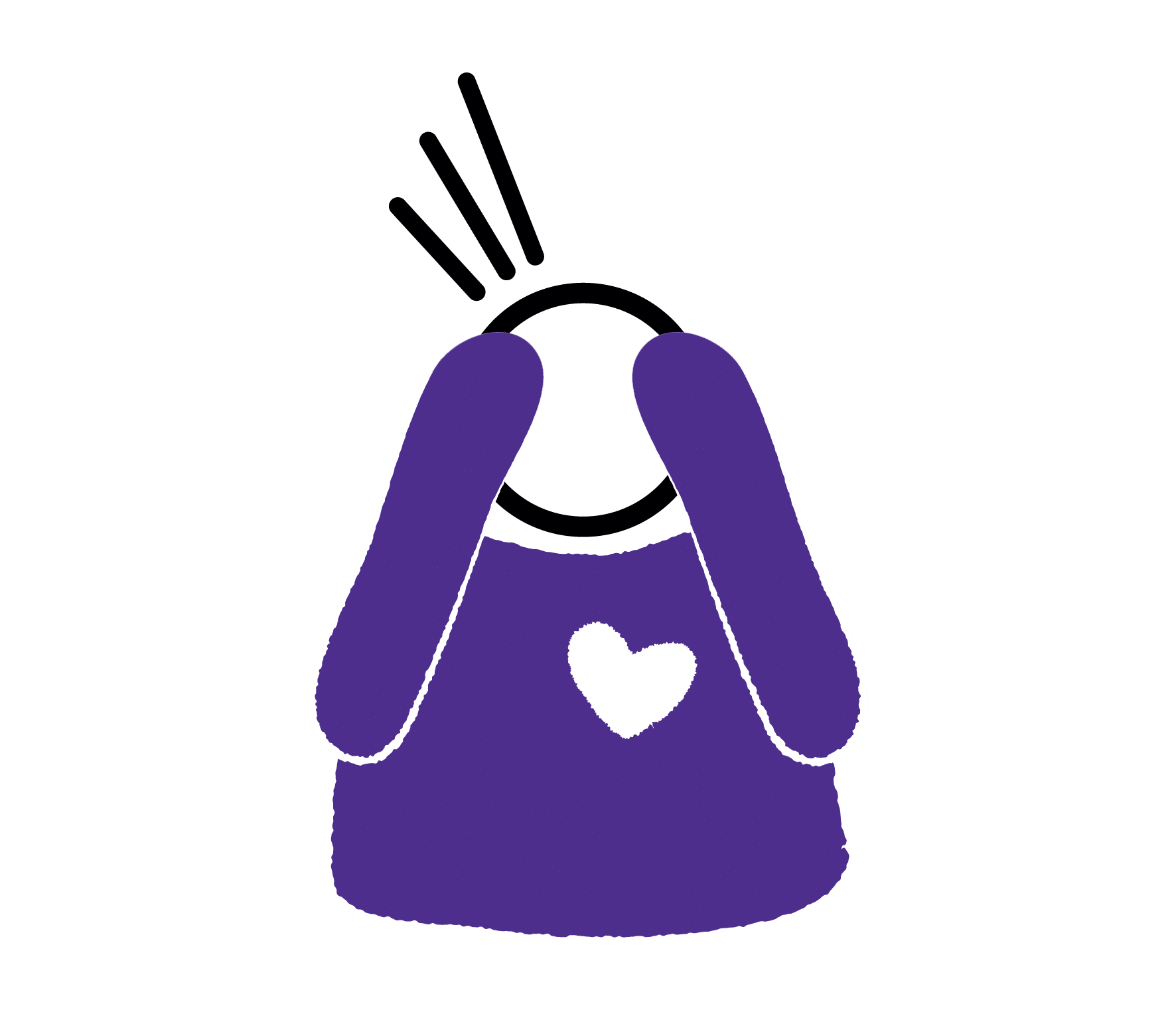 Icon of a purple carer with their head in their hands and looking stressed