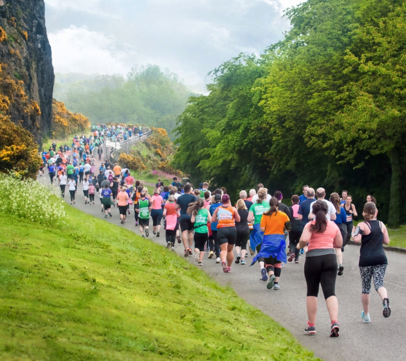 People running through Edinburgh